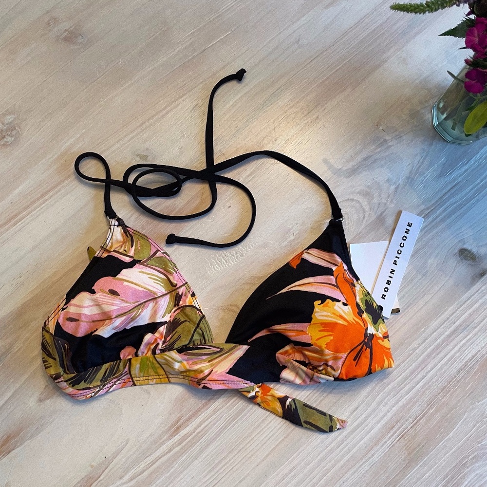 Robin Piccone Mila Bikini Top M Floral